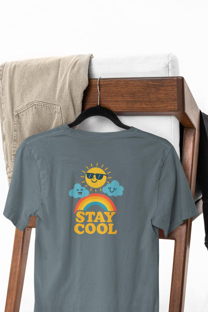 Kids Summer Tee, Stay Cool Graphic Shirt, Fun Kids Apparel, Sunny Day Outfit, Rainbow T-Shirt, Cool Kid's Clothes, Back to School Apparel