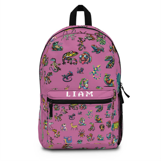 Animal Print Kids Backpack, Personalized School Bag for Elementary & Middle School Kids, Custom Name Bag for Gamer Enthusiast Back-to-School