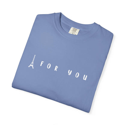 Eiffel in Love Unisex Tee, Fun Playful Summer Beach Tshirt, Flirty French Kiss Top, Paris Vacation Shirt, Romantic Graphic Tee for Him or