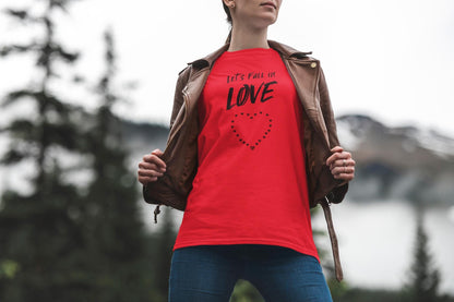 Romantic Love Tee - Let's Fall in Love - Unisex Jersey Short Sleeve T-Shirt, Valentine's Day Gift, Couple Apparel, Love Statement
