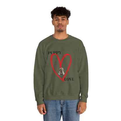 Puppy Love Sweatshirt - Cozy Gift for Dog Lovers, Cute Animal Apparel, Perfect for Pet Owners, Valentine's Day, Everyday Comfort