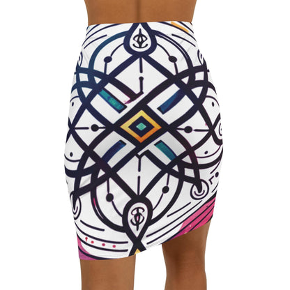 Women's Colorful Mandala Pencil Skirt, Stylish Mid-Waisted Boho Skirt for Casual Outings, Vibrant Summer Fashion, AOP Design, Neodiverse