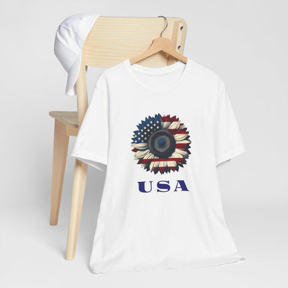 Patriotic USA Graphic Tee, Independence Day Shirt, Fourth of July Apparel, Gift for Veterans, Summer Casual Wear