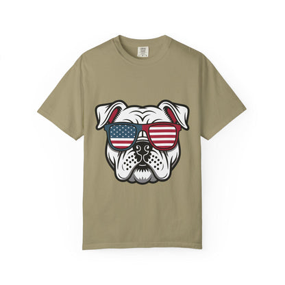 4th of July Pet Bulldog T-Shirt, Men and Women for July 4th, Summer, Independence Day, Red White Blue, Comfort Colors Back to School Apparel