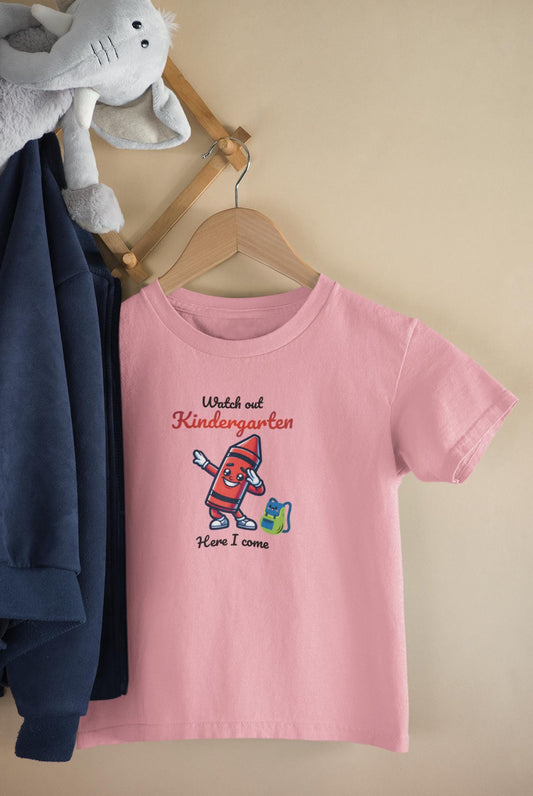 Kindergarten-bound Toddler Tee, Watch Out Kindergarten Shirt, Kids Educational T-Shirt, Preschool Tee, Back to School Apparel