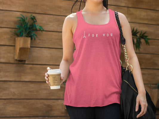 Eiffel in Love Tank Top, Playful Summer Beach Top, Flirty French Kiss Top, Paris Vacation Tank Top, Romantic Graphic Top for Her & Him