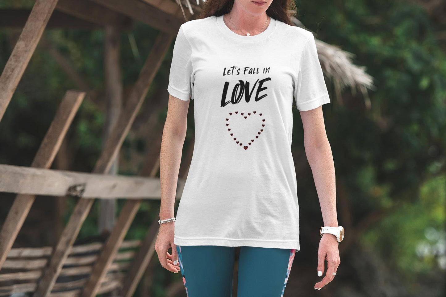 Romantic Love Tee - Let's Fall in Love - Unisex Jersey Short Sleeve T-Shirt, Valentine's Day Gift, Couple Apparel, Love Statement