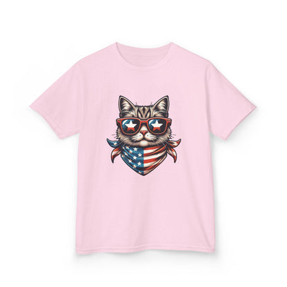 American Cool Cat 4th of July T-Shirt, July 4th Tee, Summer BBQ, Independence Day, Red White Blue, Comfort Colors, Back to School Clothing