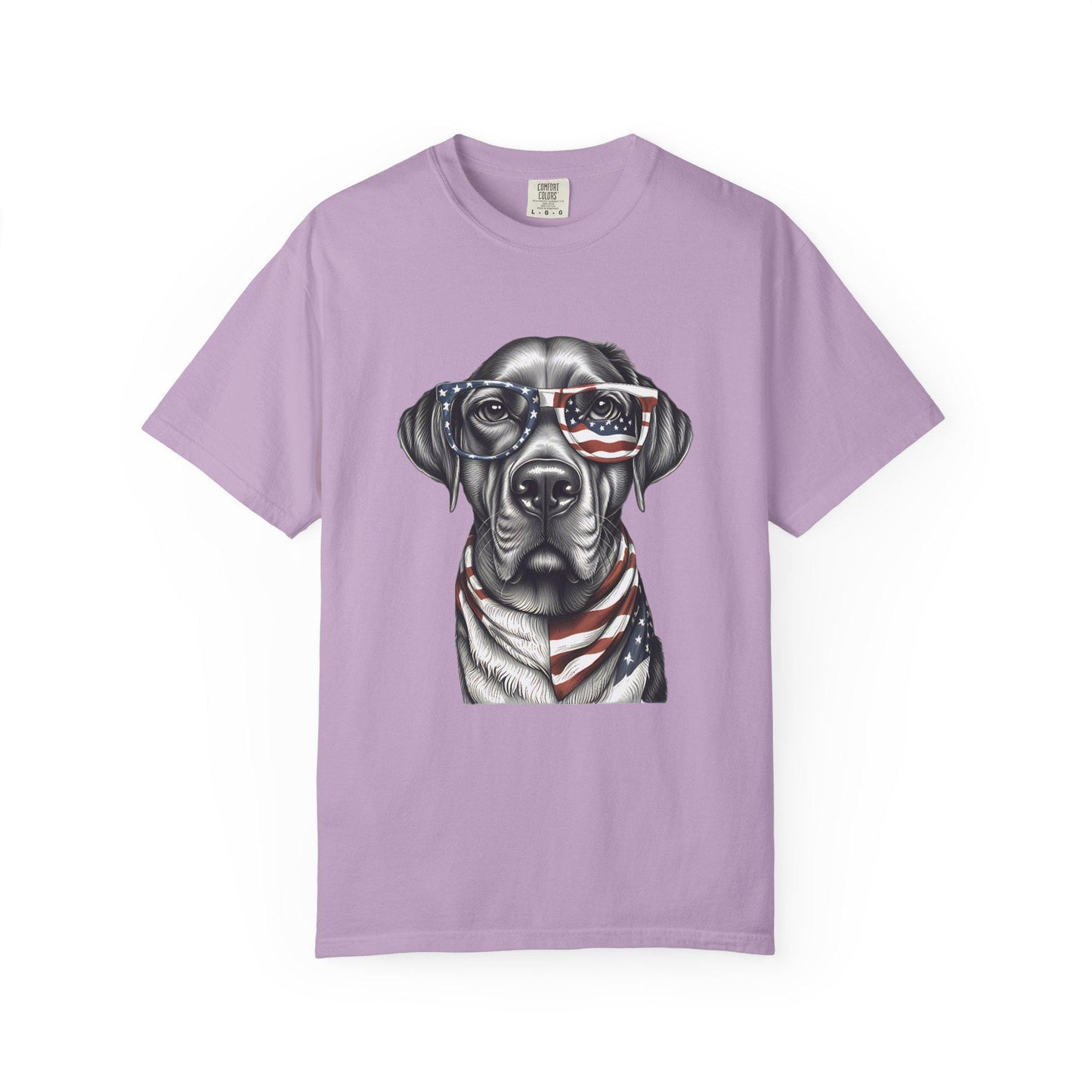 4th of July Dog T-Shirt, Men and Women Garment-Dyed Tee for July 4th, Summer BBQ, Independence Day, Red White Blue, Comfort Colors.