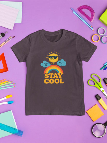 Kids Summer Tee, Stay Cool Graphic Shirt, Fun Kids Apparel, Sunny Day Outfit, Rainbow T-Shirt, Cool Kid's Clothes, Back to School Apparel