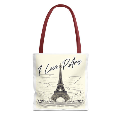 Parisian Love Tote Bag, AOP Shoulder Bag, Eco-friendly Canvas, Travel Accessory, Gift for Her, Day Out Essentials