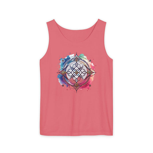 Colorful Mandala Tank Top, Neodiverse Astro Celestial Neo-Soul Tee, Boho Festival Shirt, Perfect Comfort Casual Holiday Weekend Wear