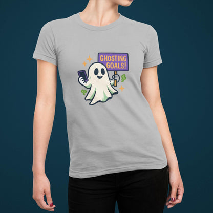Ghosting Goals Youth Short Sleeve Tee, Fun Halloween Tee, Cute Ghost Graphic Tee, Spooky Season Apparel, Kids' Halloween Top Back to School