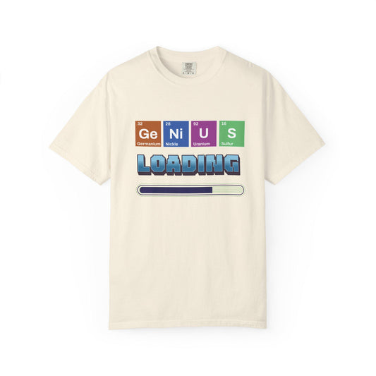 Genius Loading T-Shirt, Funny Science Shirt, Graphic Tee Gift for Students, Comfort Colors Casual Wear, Fun Back to School Nerdy Tee, Unisex