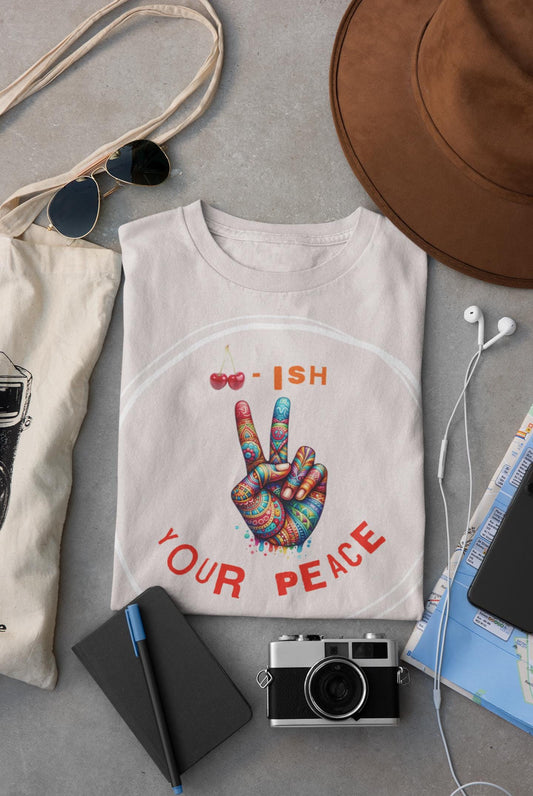 Cherrish Your Peace Sign Unisex T-Shirt with Vibrant Design, Cozy Sweatshirt for Everyday Wear, Perfect Gift for Activists, Streetwear