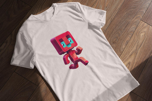 Pixelated Running Man Kid Tee - Fun Graphic Kids Tee, Vibrant Children's Apparel, Birthday Gift for Boys & Girls, Back to School Apparel