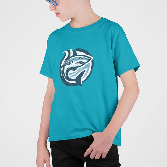 Kids Graphic Tee - "Shark" Design, Fun Shirt for Children, Cool Summer Clothing, Gift for Kids, Party Wear, Boho Natural Kids Youth Tee
