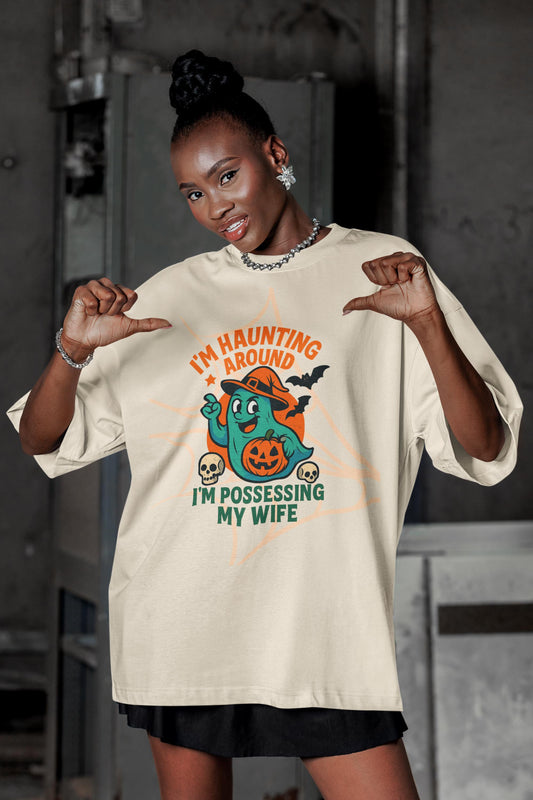 Spooky Humor T-Shirt, Halloween Tee, Ghost Graphic Shirt, Funny Couple Shirt, Haunting Apparel, Halloween Couple Cheating Meme T-Shirt