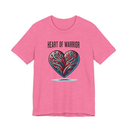 Heart of Warrior Unisex Tee, Inspirational Shirt, Motivational Gift, Casual Spring Summer Fall Wear, Empowerment Apparel, Heart Graphics Tee
