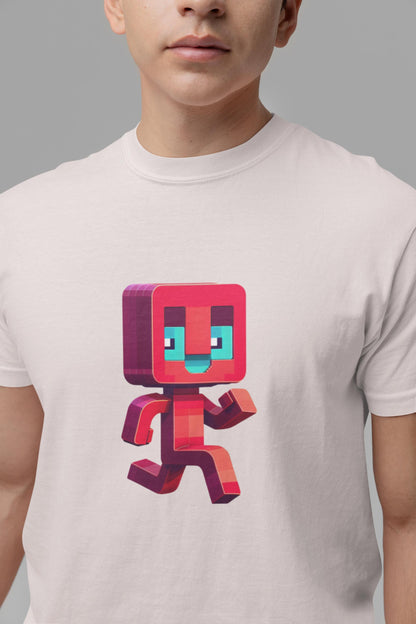 Pixelated Running Man Kid Tee - Fun Graphic Kids Tee, Vibrant Children's Apparel, Birthday Gift for Boys & Girls, Back to School Apparel