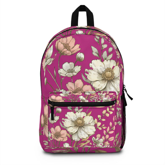 Boho Floral Backpack, Flower School Bag, Flower Print bag, Ideal for Elementary & Middle School Students, Back to School Supply for Students