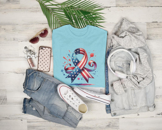 4th of July Floral USA T-Shirt, Independence Day Festive T-Shirt, Summer Patriotic Shirt for Him or Her, Red White Blue, Comfort Colors