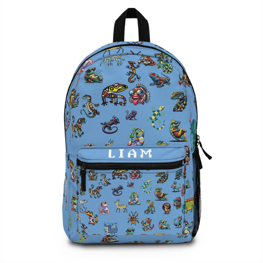 Animal Print Kids Backpack, Personalized School Bag for Elementary & Middle School Kids, Custom Name Bag for Gamer Enthusiast Back-to-School
