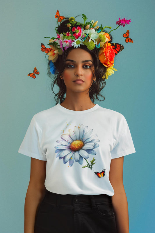 Sunflower Floral Unisex T-Shirt, Cute Daisy Tee, Casual Summer Shirt, Perfect for Gifts, Spring Fashion Must-Have, Gardening Outfit