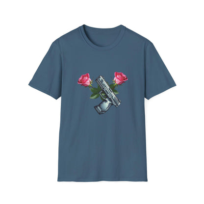 Gun and Rose Graphic Tee, Second Amendment Rights T-Shirt, Girls Just Wanna Have Guns Shirt, Pistol and Roses Design, 2A Rights Comfort