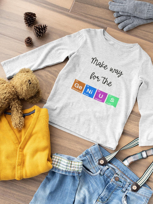 Make Way for the Genius Youth Long Sleeve Shirt, Science Inspired Shirt, Back To School Teacher Student Shirt, First Day Of School Shirts