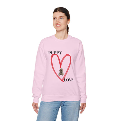 Puppy Love Sweatshirt - Cozy Gift for Dog Lovers, Cute Animal Apparel, Perfect for Pet Owners, Valentine's Day, Everyday Comfort