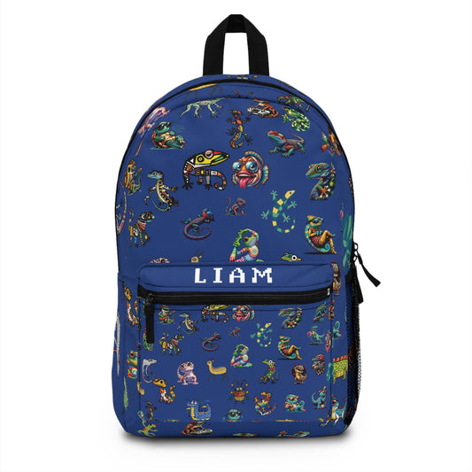 Animal Print Kids Backpack, Personalized School Bag for Elementary & Middle School Kids, Custom Name Bag for Gamer Enthusiast Back-to-School