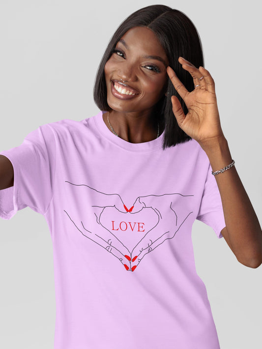I Heart Love Hands Unisex Jersey Tee, Cute Couple Shirt, Gift for Her, Gift for Him, Valentine's Day Gift, Everyday Casual Wear
