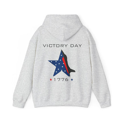 Victory Day Hoodie, Patriotic Sweatshirt, Comfy Casual Wear, Gift for Veterans, Independence Day Apparel, American Pride, Red White Blue