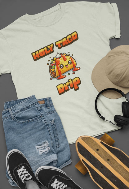 Holy Taco Drip Party Unisex T-shirt, Funny Foodie Cinco De Mayo Tee, Taco Squad Shirt, Friends Gift, Taco Graphic Tee, Mexican Fiesta Shirt