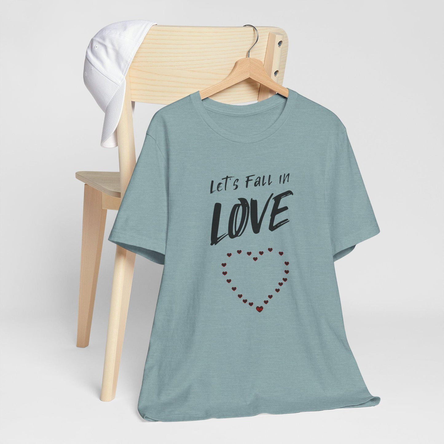 Romantic Love Tee - Let's Fall in Love - Unisex Jersey Short Sleeve T-Shirt, Valentine's Day Gift, Couple Apparel, Love Statement