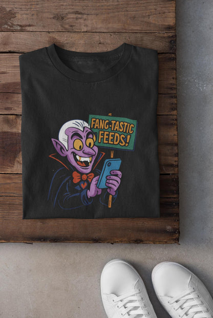 Fang-tastic Feeds Youth Tee, Halloween T-Shirt, Kids Graphic Tee, Cute Monster Shirt, Casual Wear Back to School Apparel for Boys & Girls