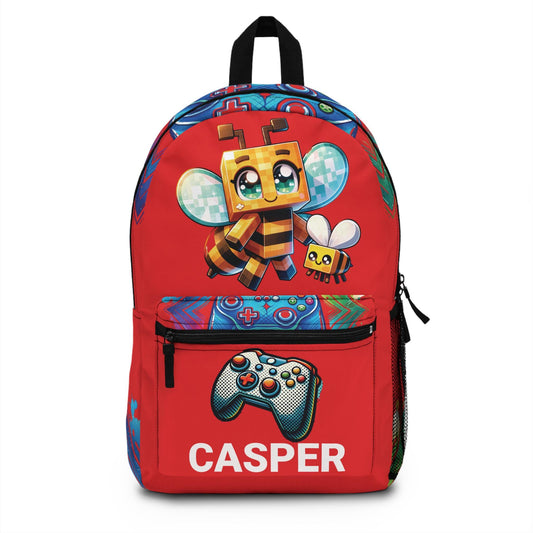 Personalized Name Gamer School Bookbag, Gaming Back to School Gear,  Game Characters School Bag for Boys & Girls, Gamer Back to School Bag