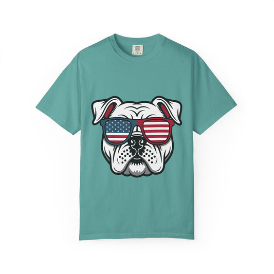 4th of July Pet Bulldog T-Shirt, Men and Women for July 4th, Summer, Independence Day, Red White Blue, Comfort Colors Back to School Apparel