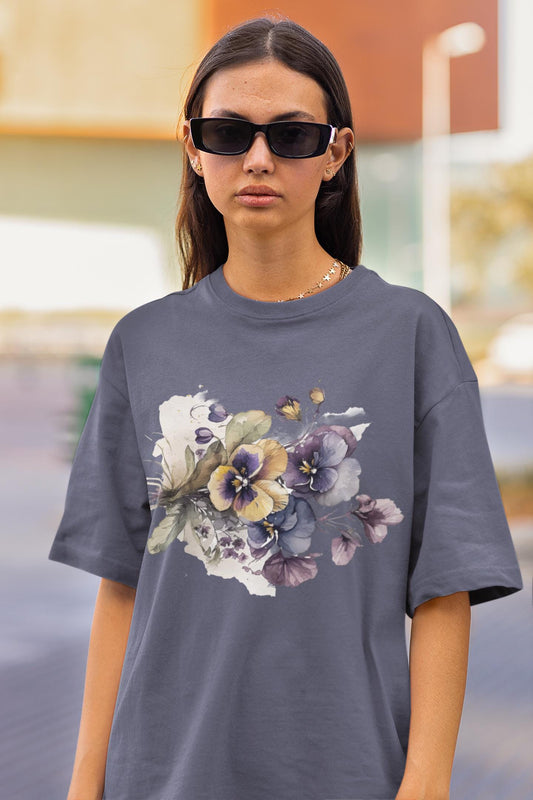 Floral Vintage Pressed Flowers Short-Sleeve T-Shirt | Boho Style Tee, Summer Fashion, Boho Cottagecore, Floral Graphic Tee, Comfort Colors