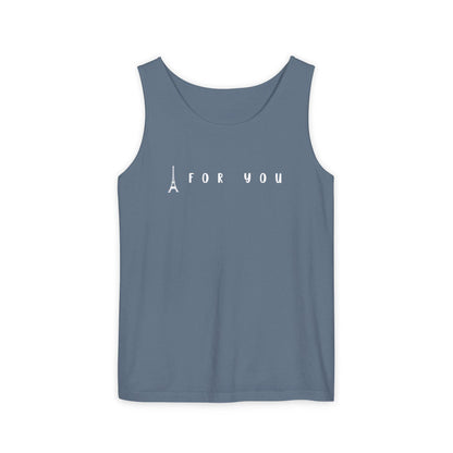 Eiffel in Love Tank Top, Playful Summer Beach Top, Flirty French Kiss Top, Paris Vacation Tank Top, Romantic Graphic Top for Her & Him
