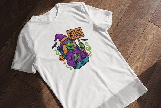 Halloween Witch Youth Tee, Spooky Trick or Treat, Kids Halloween Apparel, Witch Please Graphic Tee, Back to School Apparel for Boys & Girls