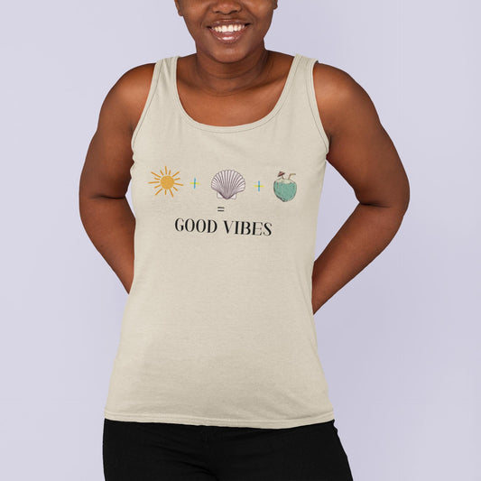 Sun Salt Sand Coconut Tank Top, Beach Vibes Graphic Tee, Summer Essentials for Casual Wear, Unisex Garment-Dyed Tank, Fun Holiday Weekend