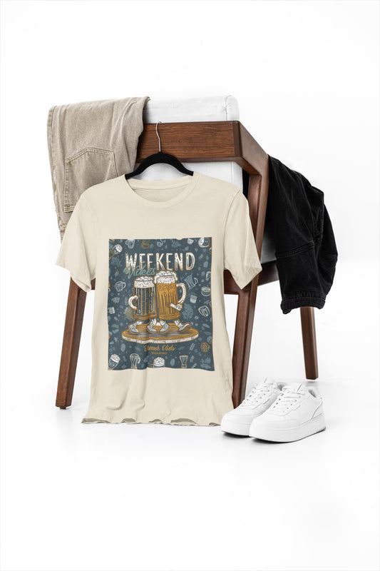 Weekend Beer Graphic T-shirt, Unisex Casual Tee, Brewery Gift, Beer Lover Apparel, Weekend Vibes Tee, Festive Clothing Outdoor Comfort Color