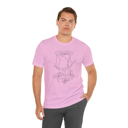 Elegant Floral Rose Tee, Minimalist T-Shirt, Gift for Her, Casual Wear, Spring Fashion, Birthday Gift, Nature Lover