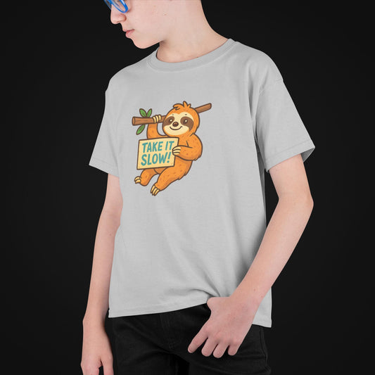 Cute Sloth Kids Take it Slow Tee, Funny Children Tee, Take It Slow Tee, Cute Animal Shirt, Sloth Gift Shirt for Kids Back to School Apparel