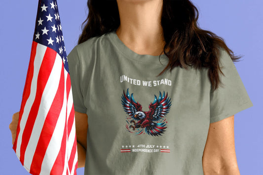 Patriotic Eagle Tee, Unisex Jersey Shirt, United We Stand Graphic Tee, Independence Day Apparel, Casual Wear, Gift for Veterans, 4th of July