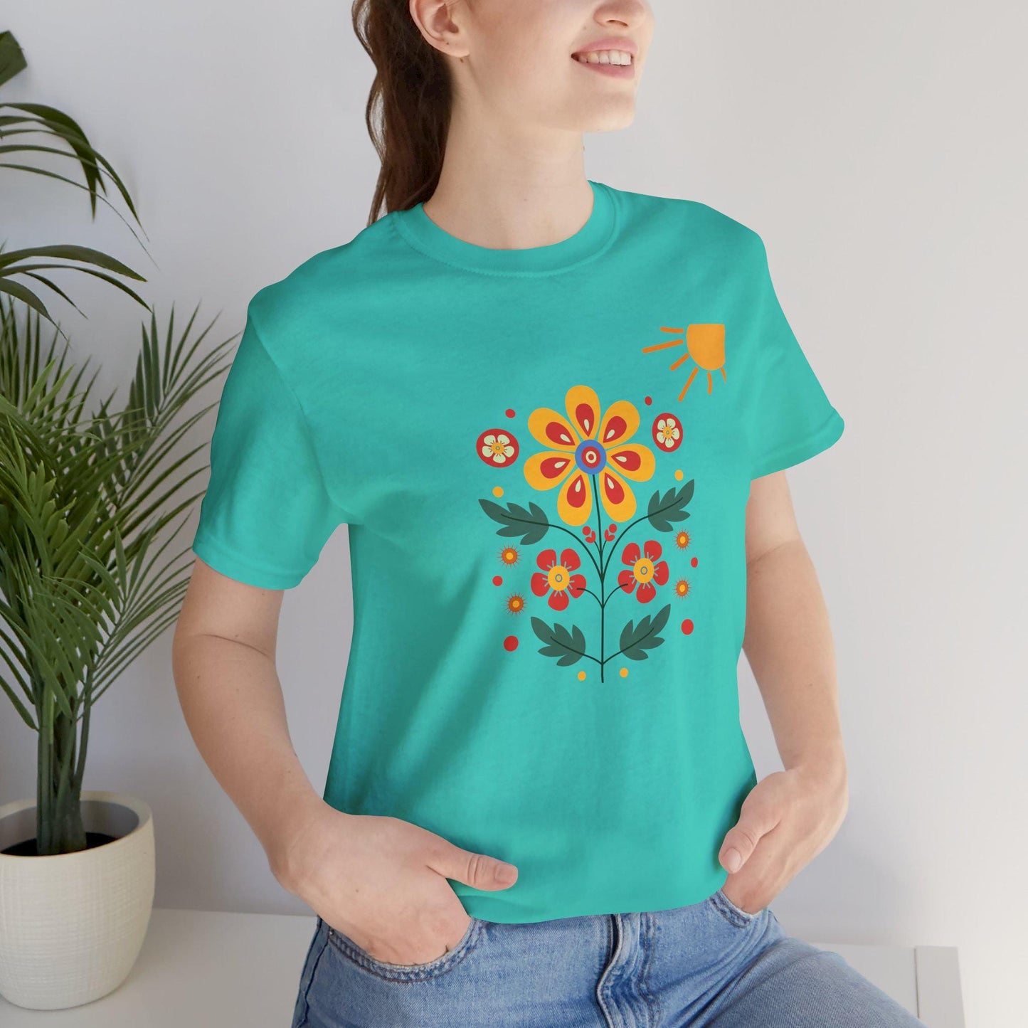 Boho Floral Tee, Nature Inspired Shirt, Spring Floral Top, Unisex Eco-Friendly T-Shirt, Perfect Gift for Garden Lovers, Summer Vibes