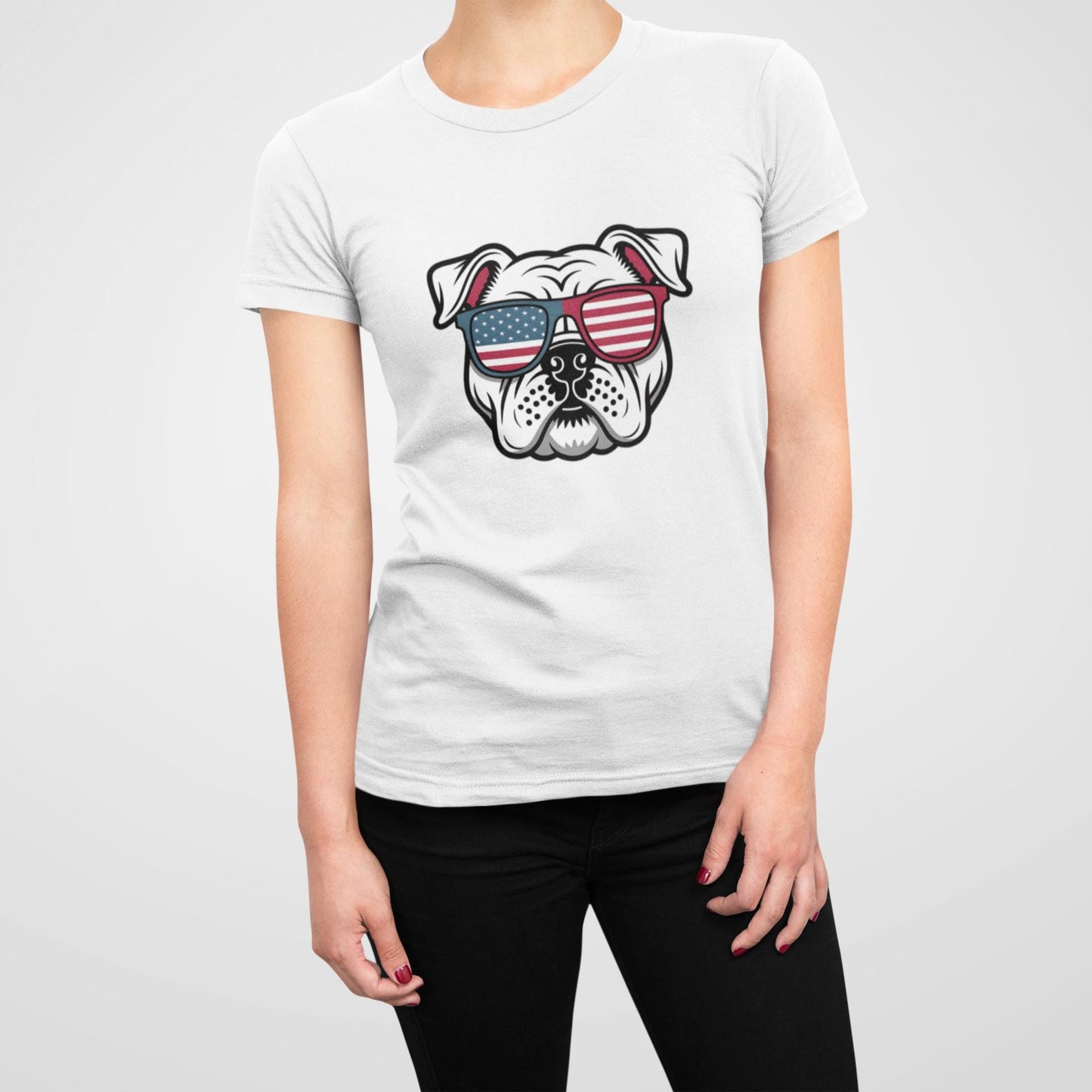 4th of July Pet Bulldog T-Shirt, Men and Women for July 4th, Summer, Independence Day, Red White Blue, Comfort Colors Back to School Apparel