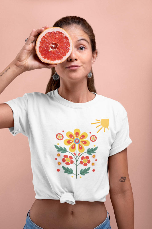 Boho Floral Tee, Nature Inspired Shirt, Spring Floral Top, Unisex Eco-Friendly T-Shirt, Perfect Gift for Garden Lovers, Summer Vibes